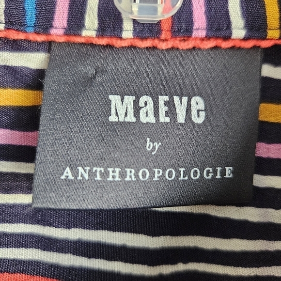 Maeve by Anthropologie Letty Striped Shirtdress Sz 2 - Picture 11 of 13